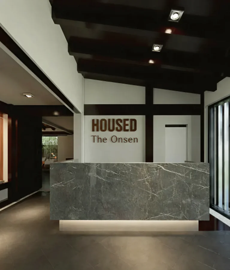 Onsen reception area at 529 Kent Street, Sydney